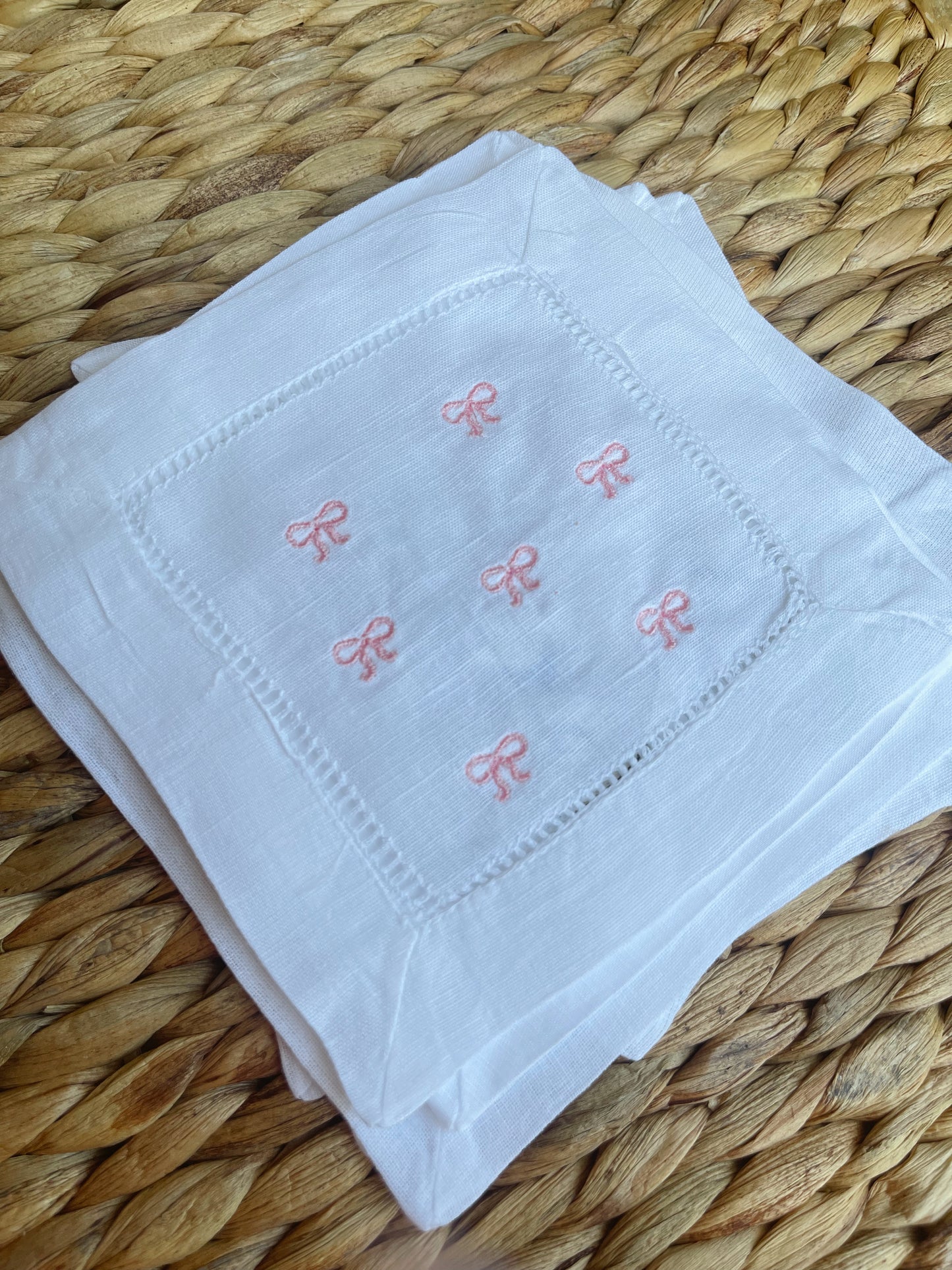 Bow Stitched Cocktail Napkin