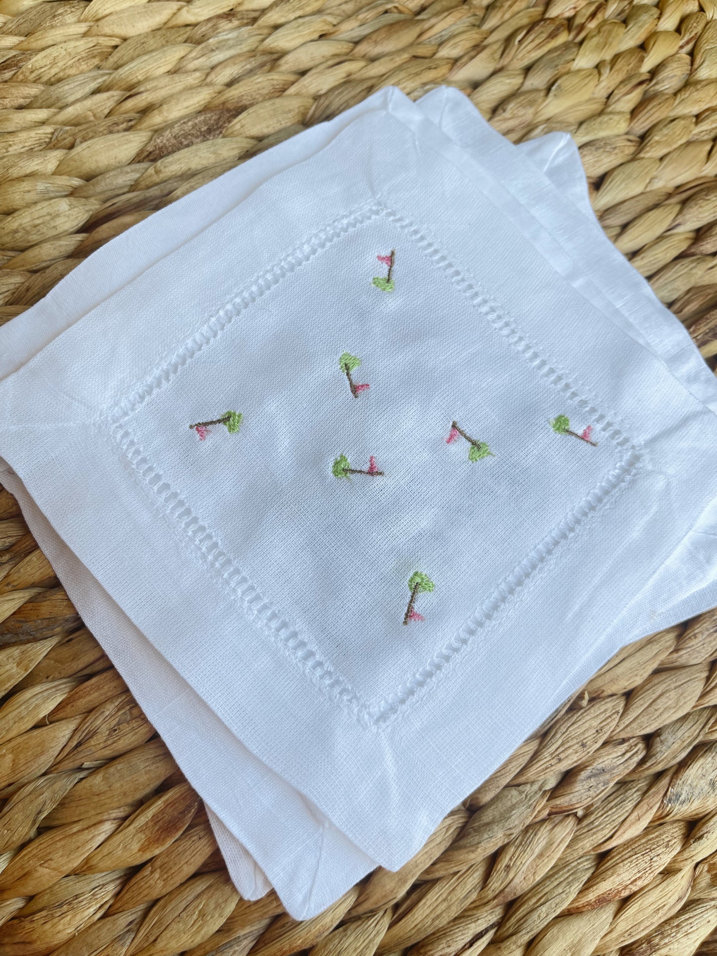 Golf Flag Stitched Cocktail Napkin