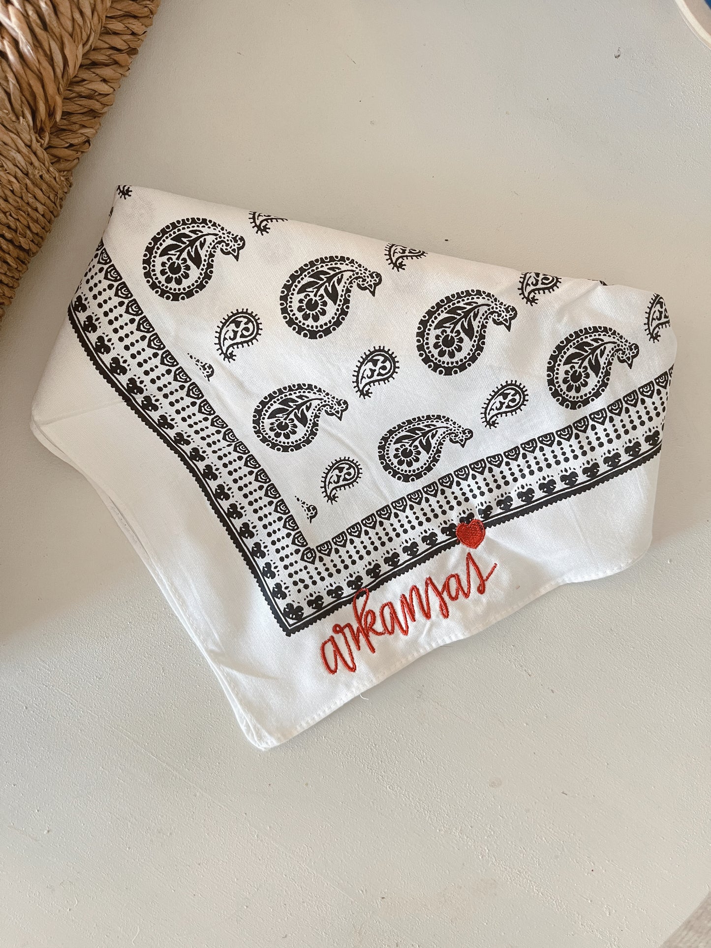 Arkansas Bandana - White
