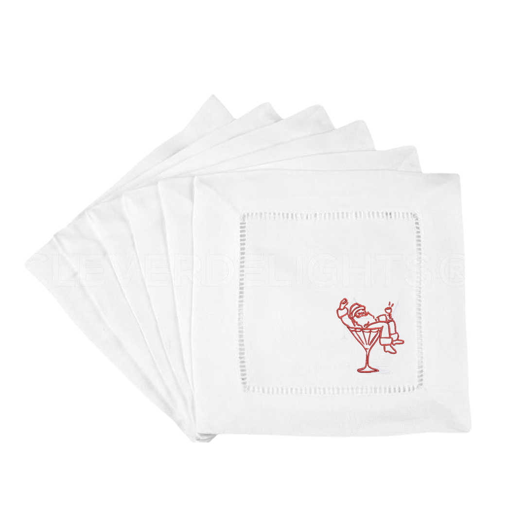 Santa Martini Cocktail Napkin