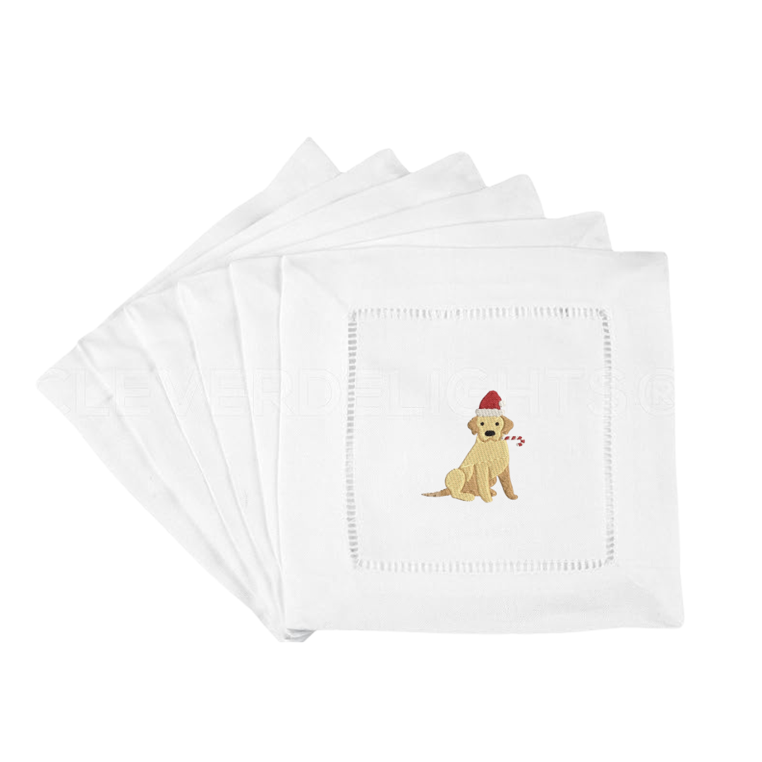 Candy Cane Dog Cocktail Napkins