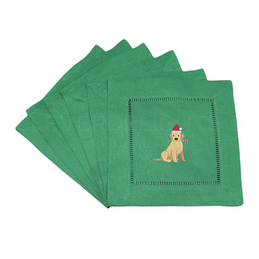 Candy Cane Dog Cocktail Napkins