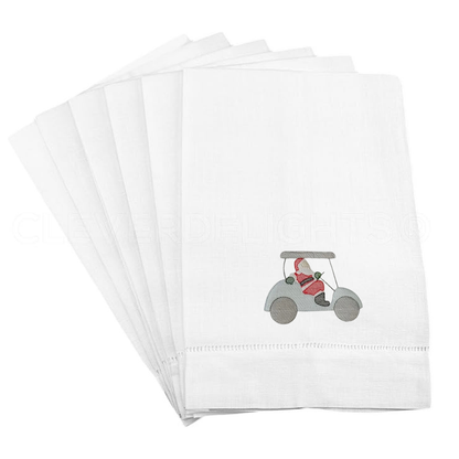 Santa Golf Cart Tea Towel