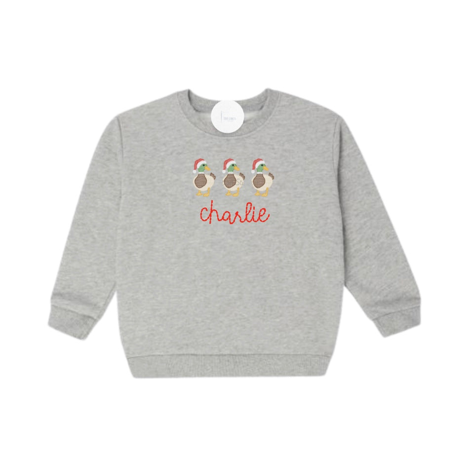 Mallard Ducks Santa Hats Unisex Sweatshirt