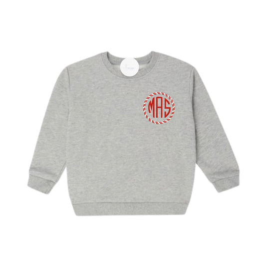 Candy Cane Monogram Unisex Sweatshirt