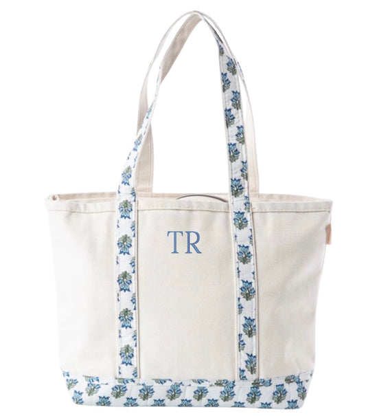 Classic Block Print Tote Bag