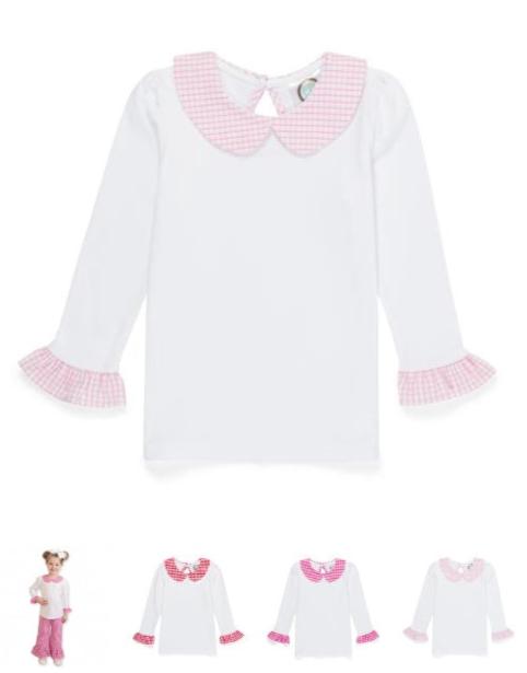 Gingham Trim Collared Shirt