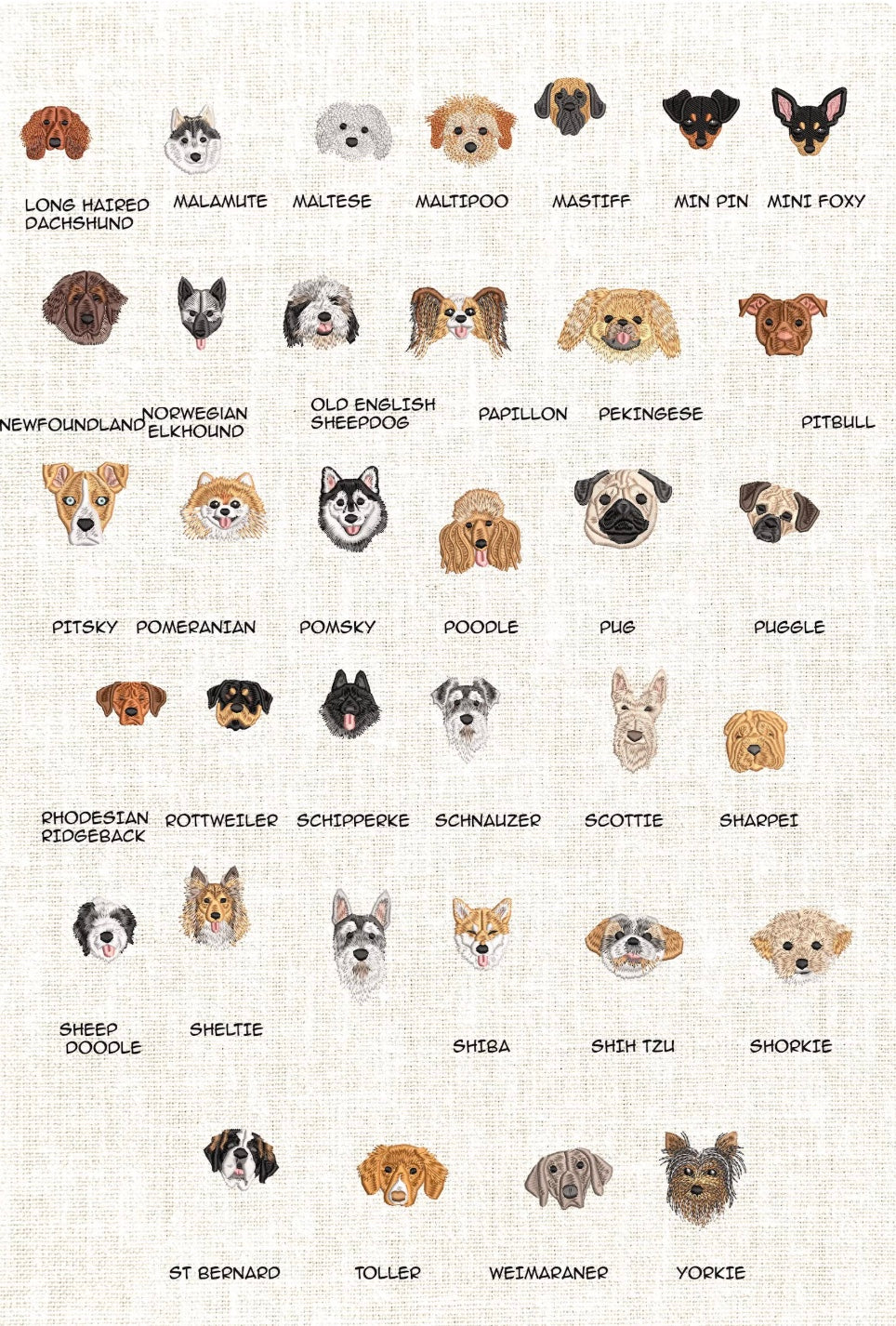 Dog Waffle Knit Cosmetic Bag