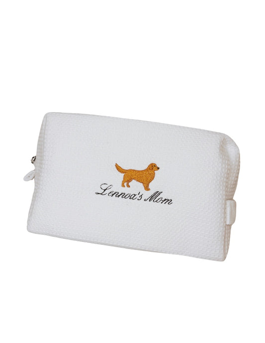 Dog Waffle Knit Cosmetic Bag