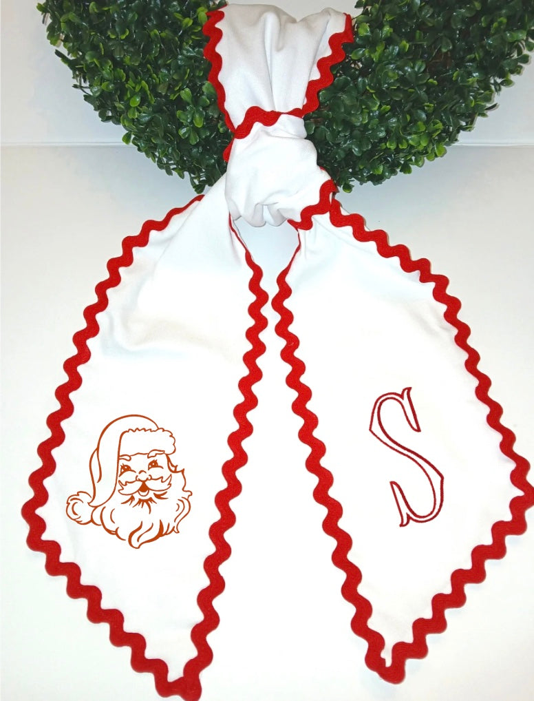 Ric Rac Trim Wreath Sash