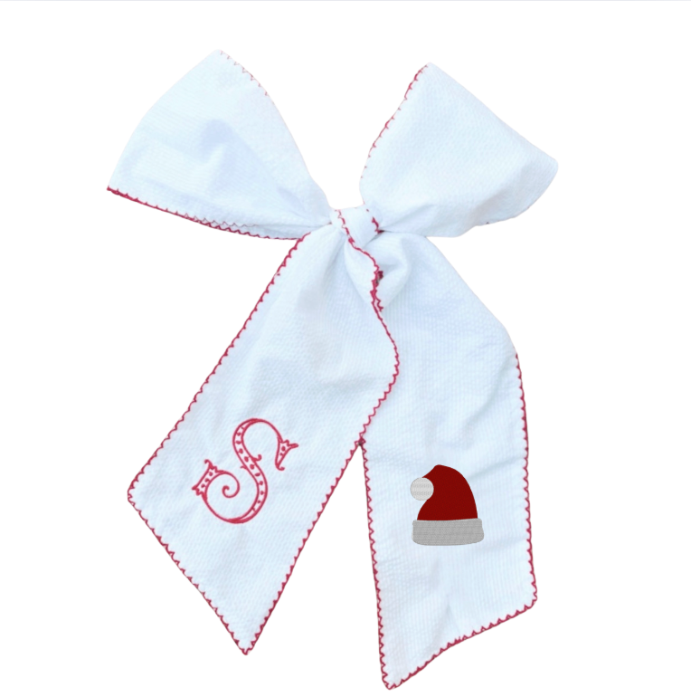 Scalloped Seersucker Wreath Sash