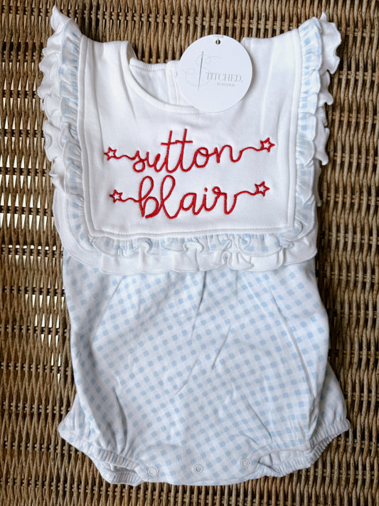 Gingham Ruffle Bib Romper