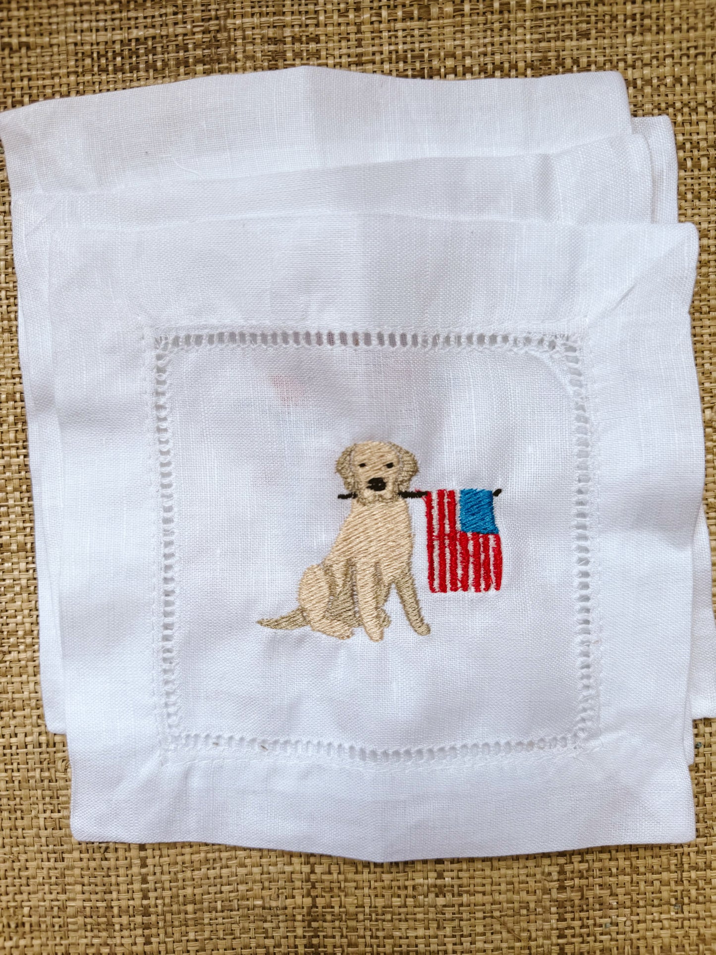 Dog + American Flag Cocktail Napkin