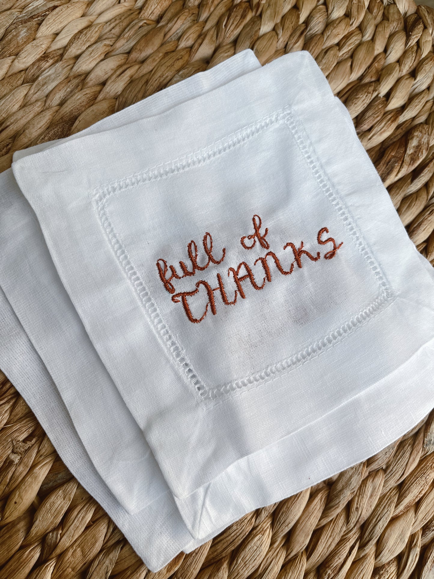 "Full of Thanks" Cocktail Napkin