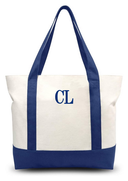 Initial Monogrammed Tote Bag